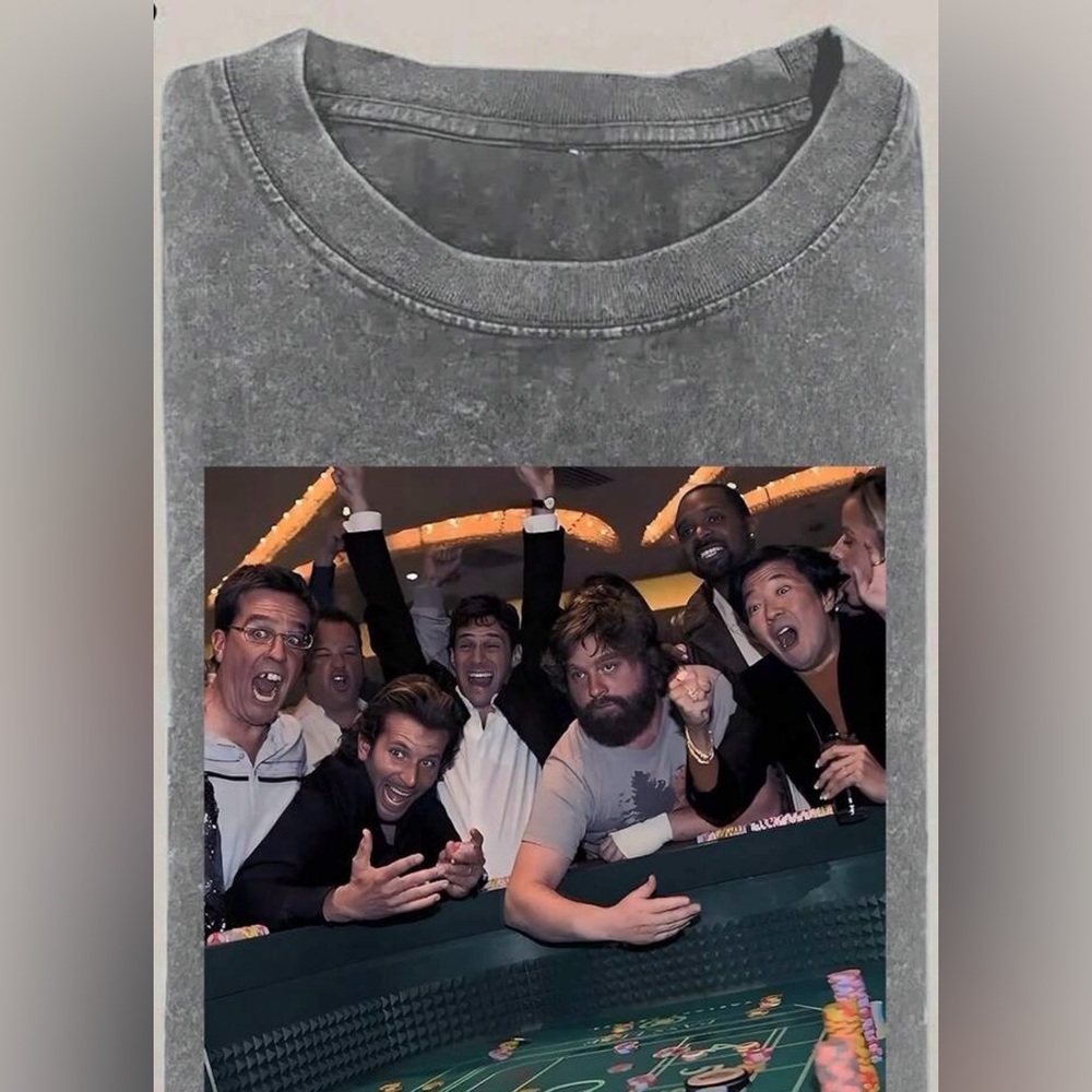 Gray Graphic Tee with Movie Cast Photo
